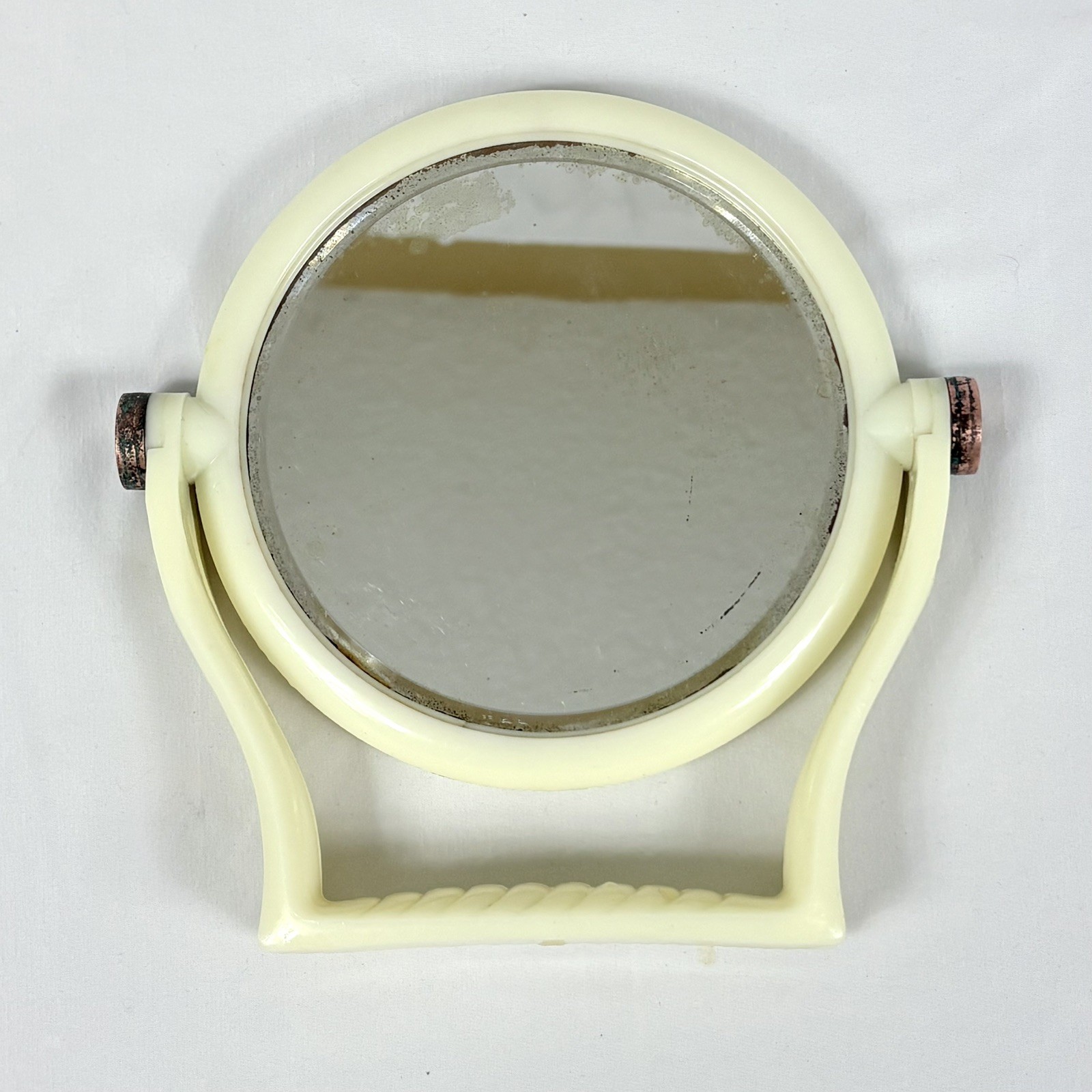 Vintage MCM Lucite Double Sided Vanity Make-Up Free Standing Handheld Mirror