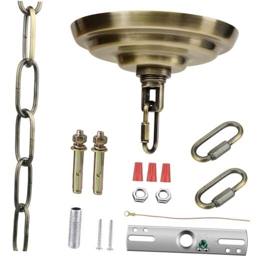 5-5/16 Inch Light 5-5/16 Inch Canopy + 6 Ft Hanging Chain (1 PACK) Bronze