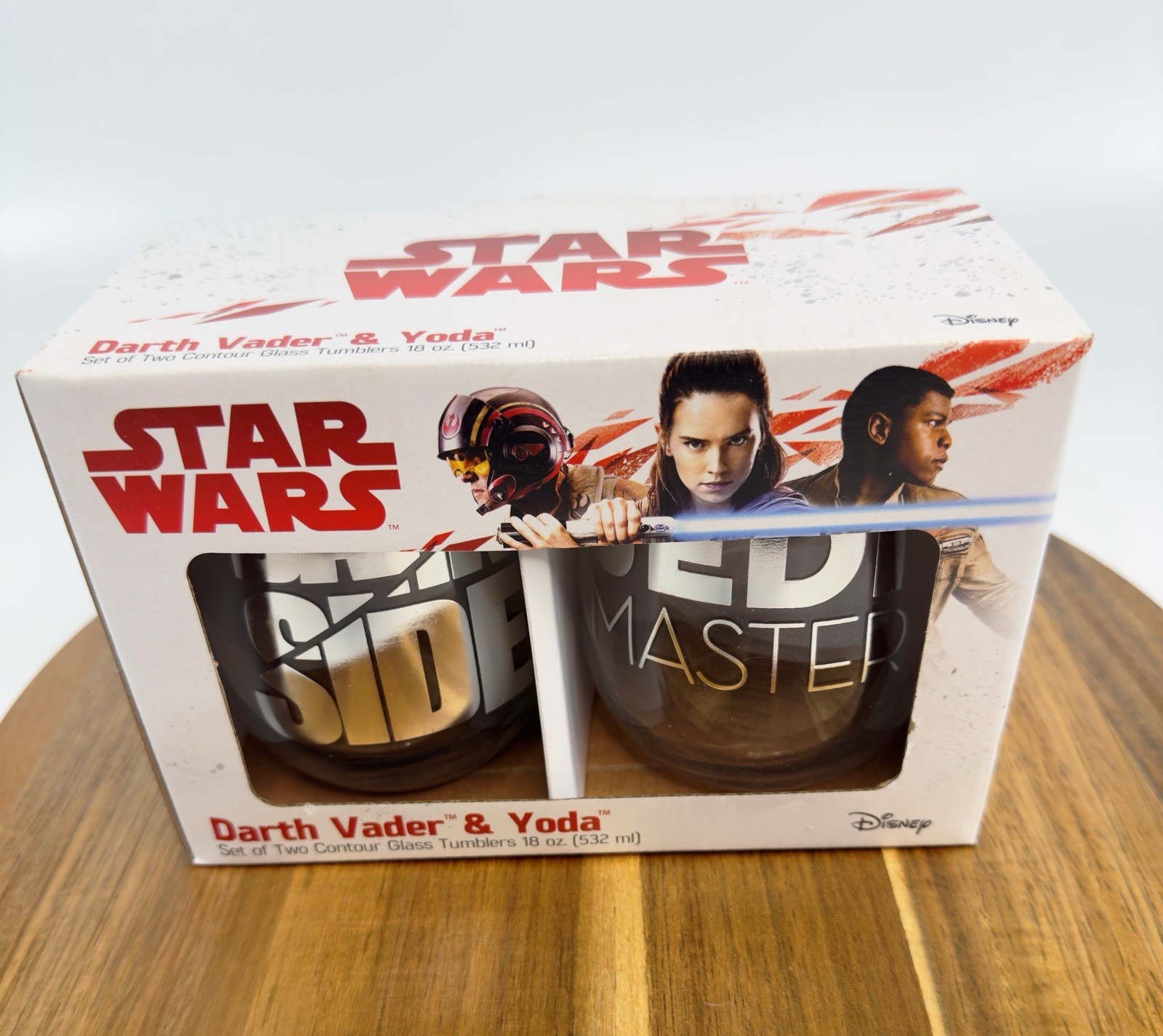 Star Wars Darth Vader & Yoda Set Of 2 Contour Glass Tumblers 18 Oz.