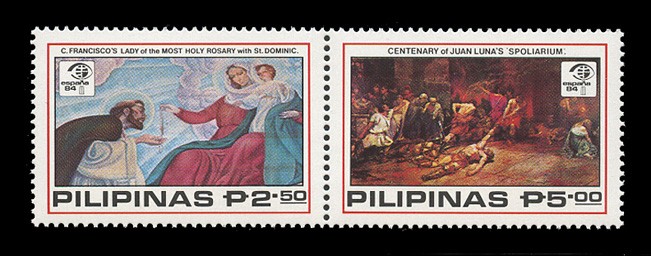 PHILIPPINES Sc#1689a, 1984 ESPANA '84 SE-TENANT PAIR, MINT F-VF NH