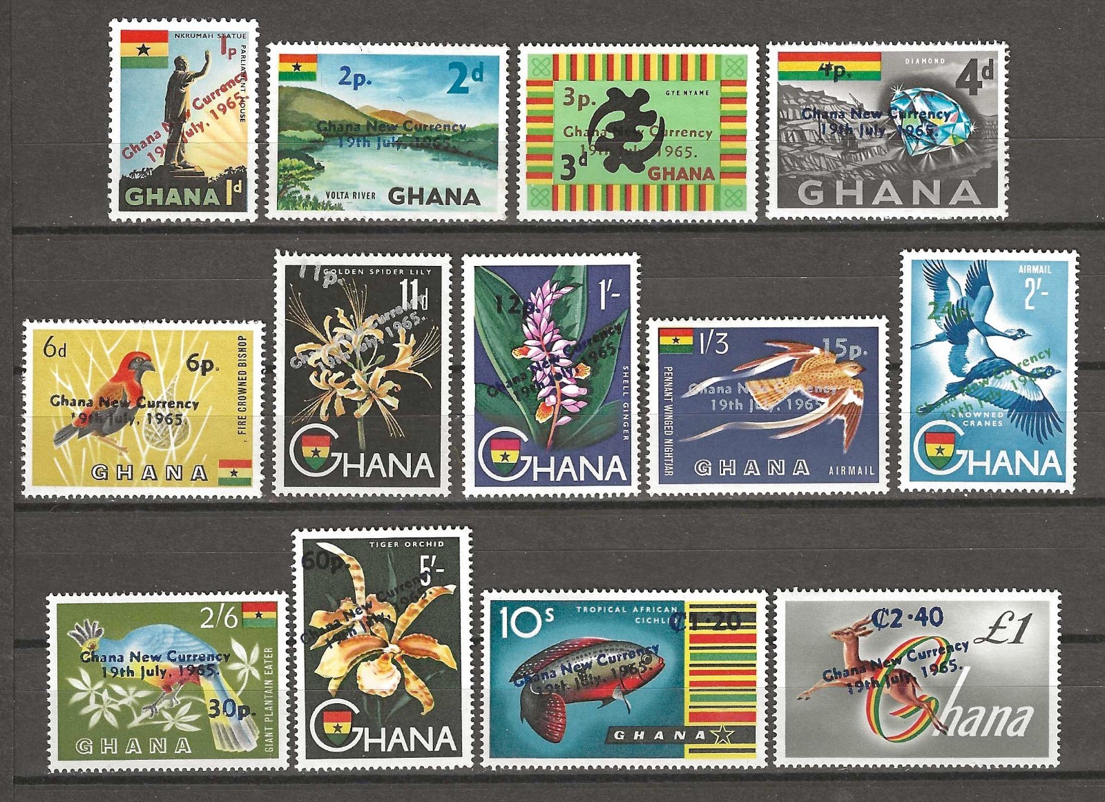 GHANA 1965 SG 381/393 MINT