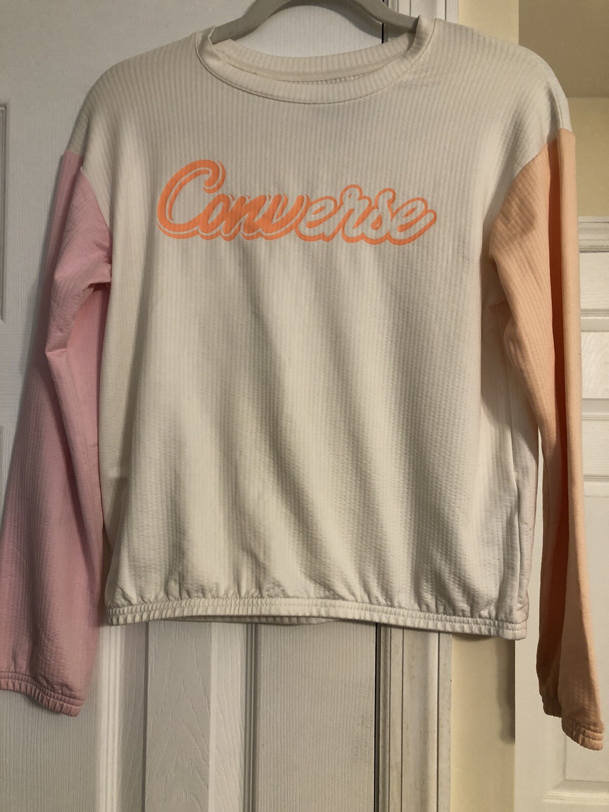 Converse Pastel Textured Colorblock Long Sleeve Girls Large 12-13 Yrs Old