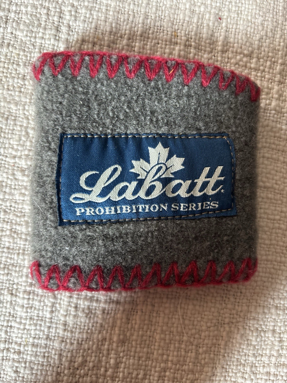 Labatt Prohibition Series Woven Koozie Wrist Band NOS Vintage Beer Cool