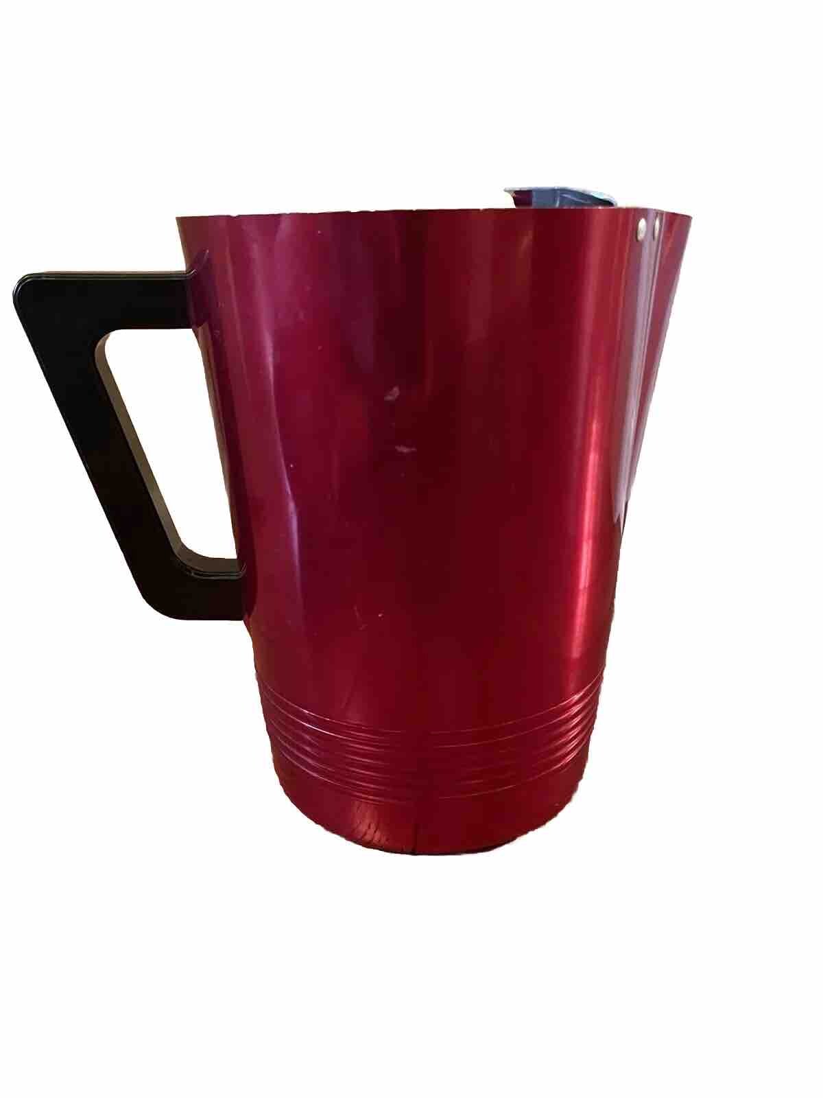 Vintage Regal Ware Supreme Pitcher Red Aluminum 1960s 7 1/2 Inches Tall MCM