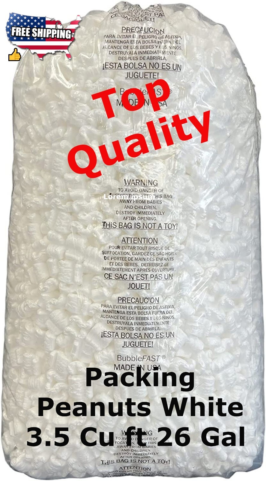 Shipping Protection  White Packing Peanuts 3.5 Cu ft 26 Gal Foam Peanuts Peanuts