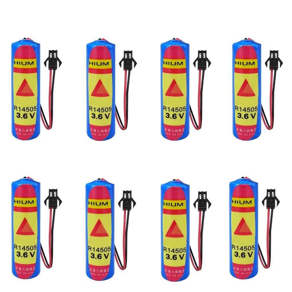 8PCS ER14505M 3.6V 2200mAh Battery with SM Black Plug for Water Meter