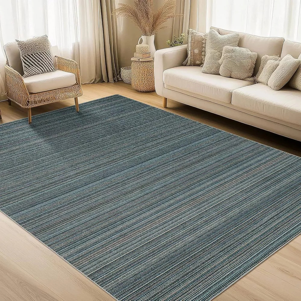 Acekool Modern Neutral Rug 2x6, Washable Low Pile Carpet with Non-Slip TPR