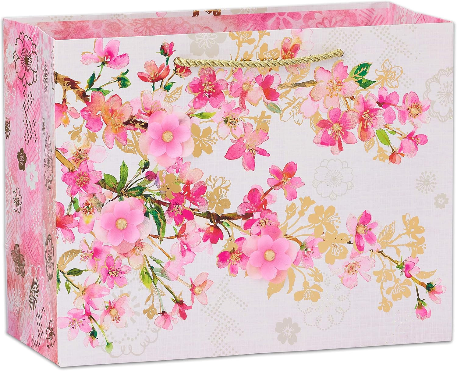 13" Large Gift Bag (Graceful Bloom) for Weddings, Bridal Showers, Birthdays and 