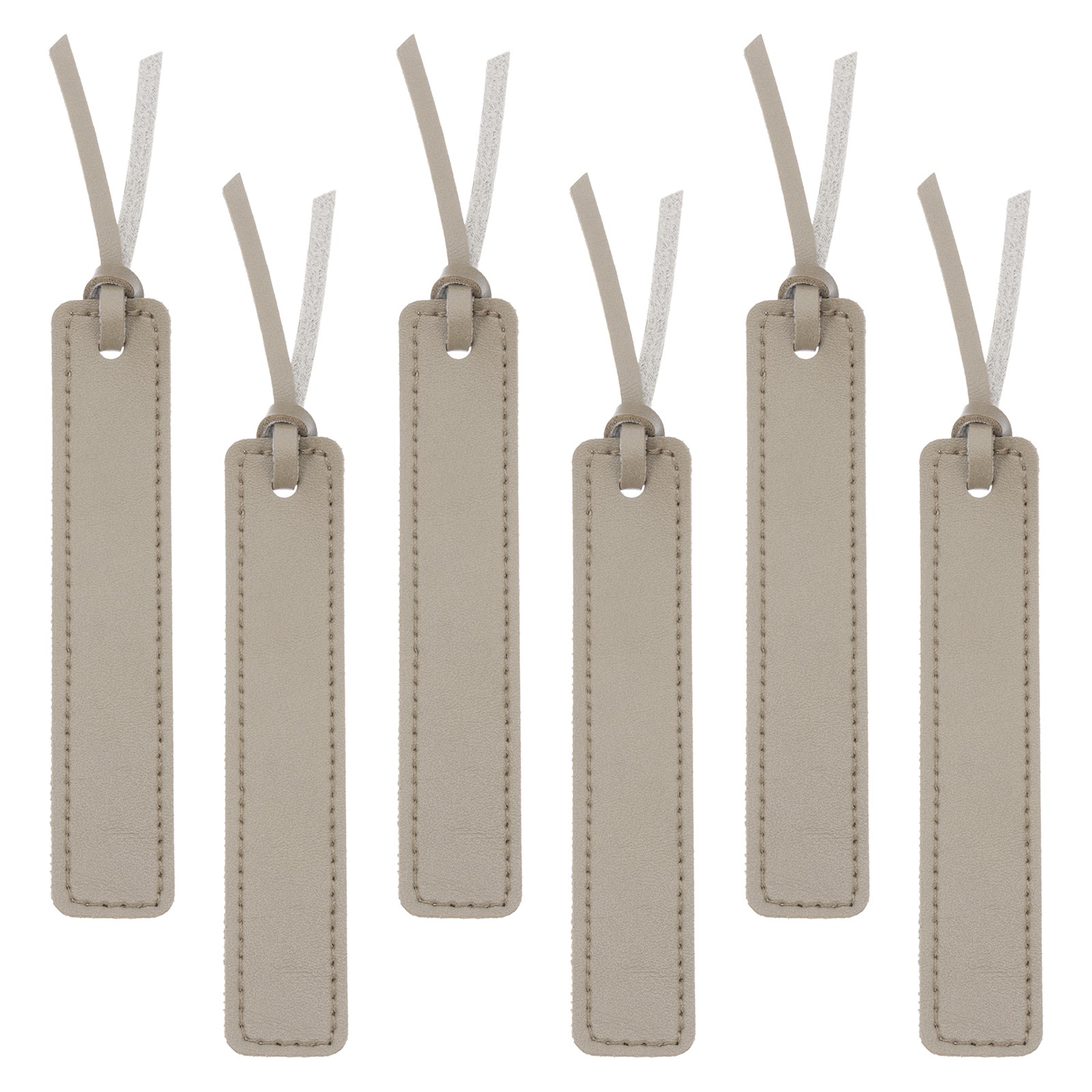 Leather Bookmarks, 6Pcs Rectangle Book Marks Page Markers, Gray