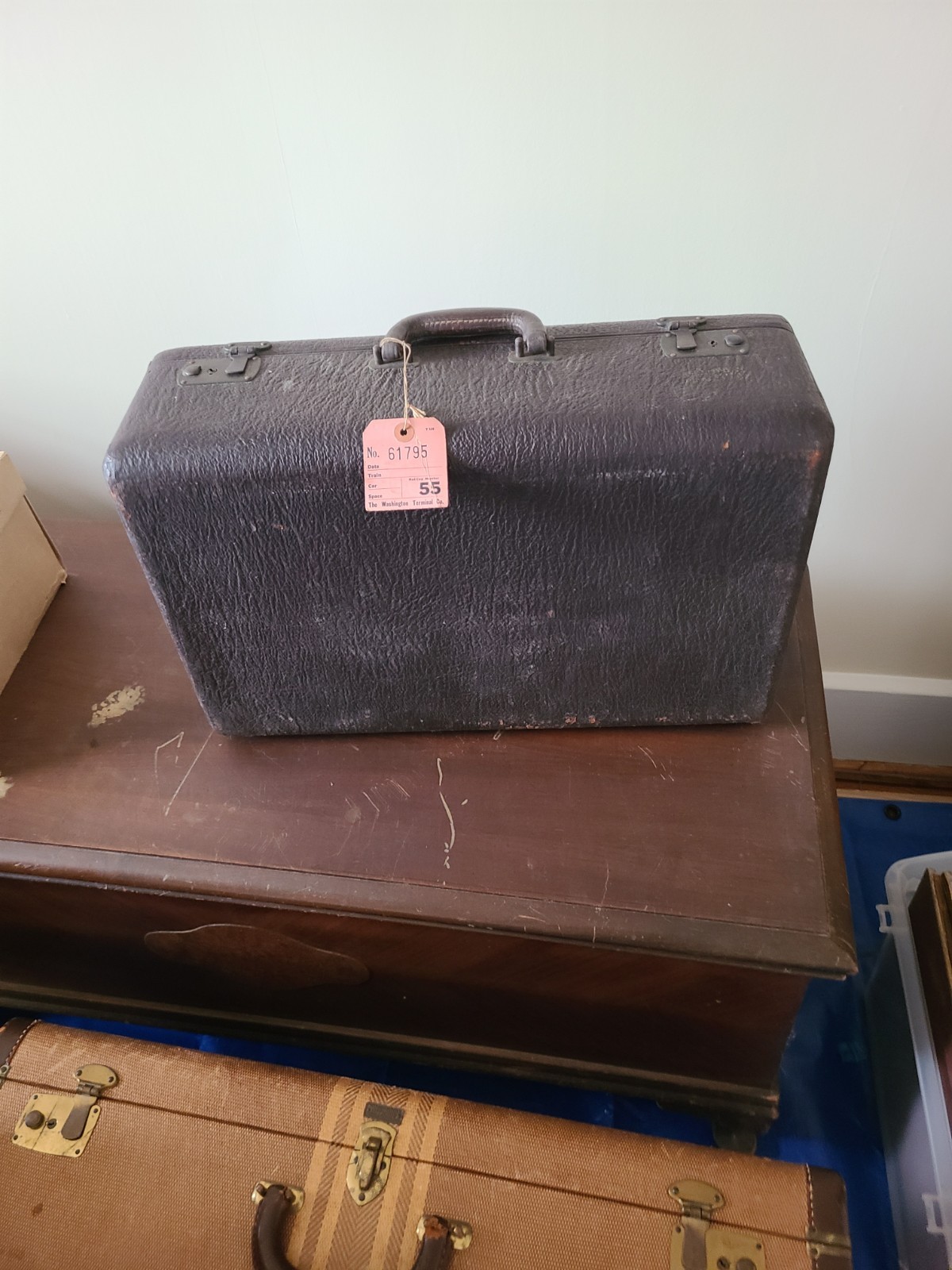 Samsonite 1950s Vintage Hard Shell Suitcase, Brown, 21"x13"x6"