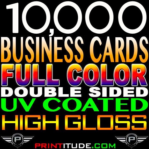 10,000 FULL COLOR DOUBLE SIDED GLOSS BUSINESS CARD 16pt THICK Professional Print