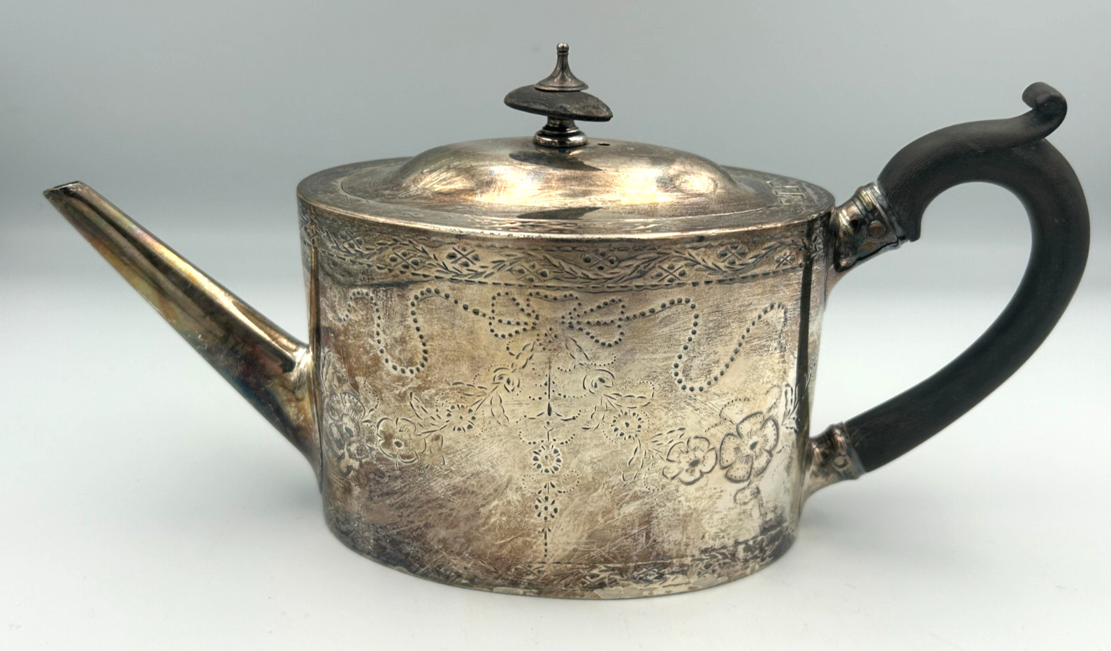 1782 Charles Aldridge & Henry Green Silver Tea Pot London England
