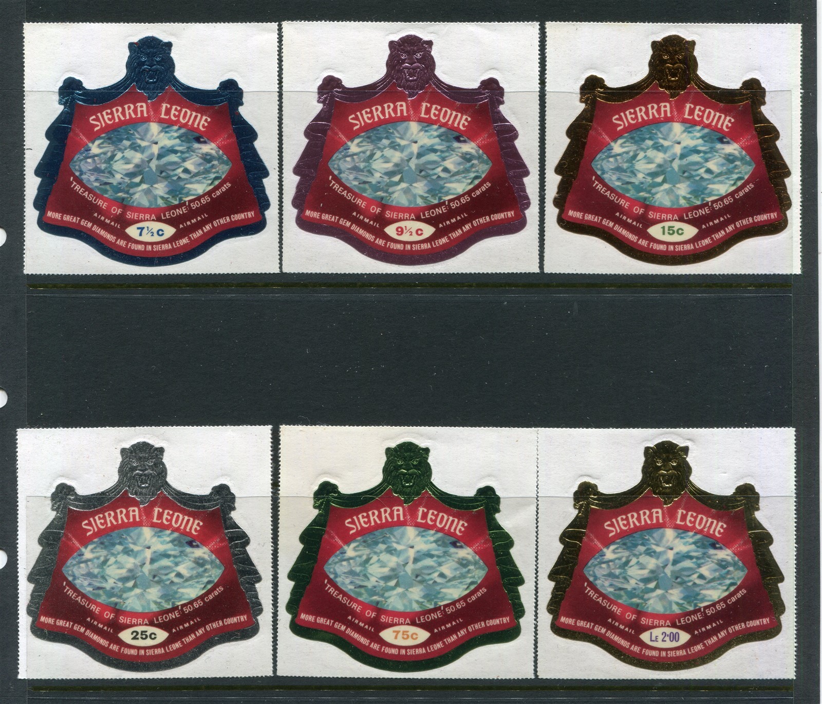 Sierra Leone #C125-130 Self Stick Complete Set [Mint Never Hinged]