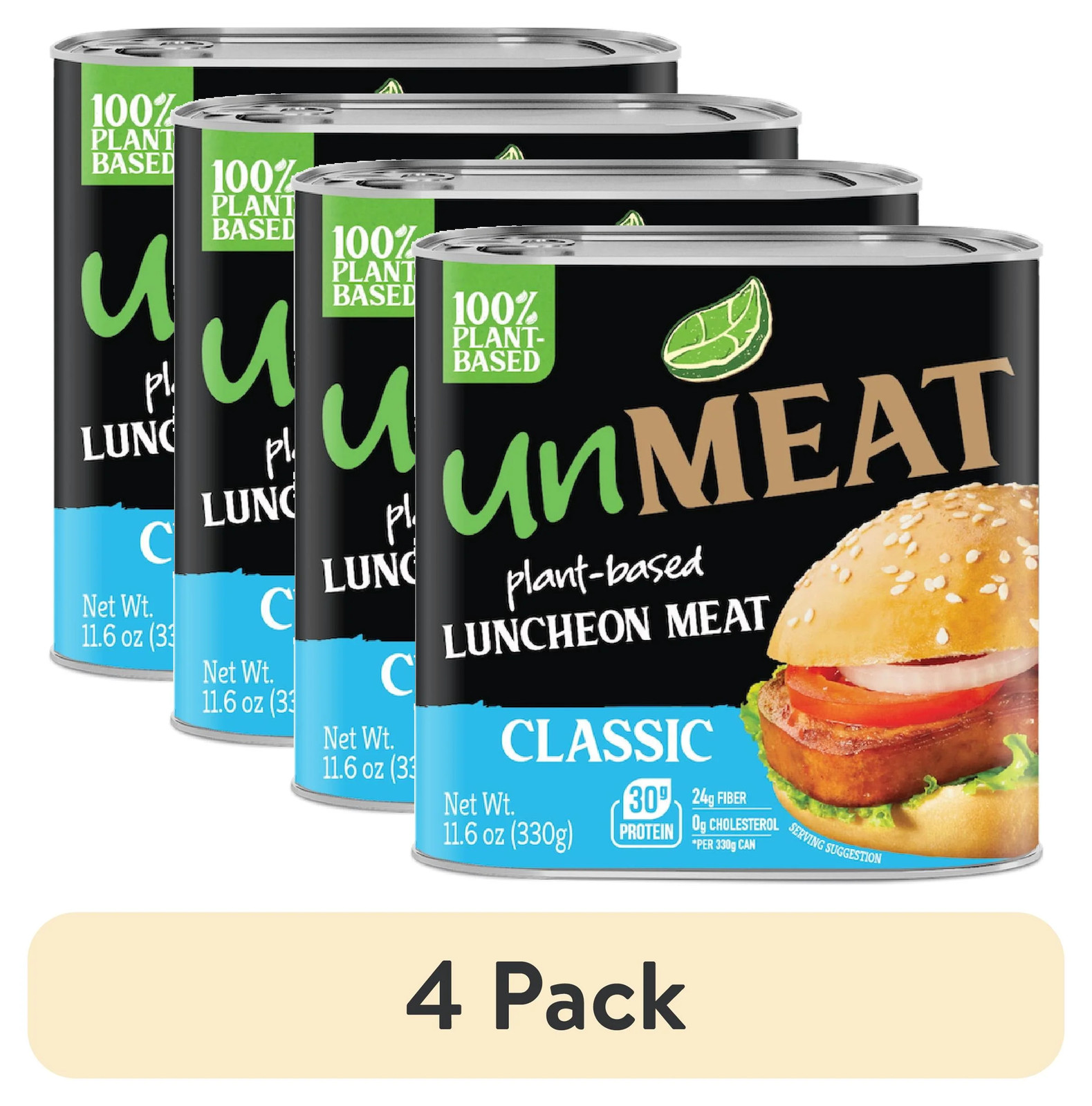 Luncheon Meat-Style Canned Vegan Meat Alternative 4 Pack 11.6oz Plant-Based