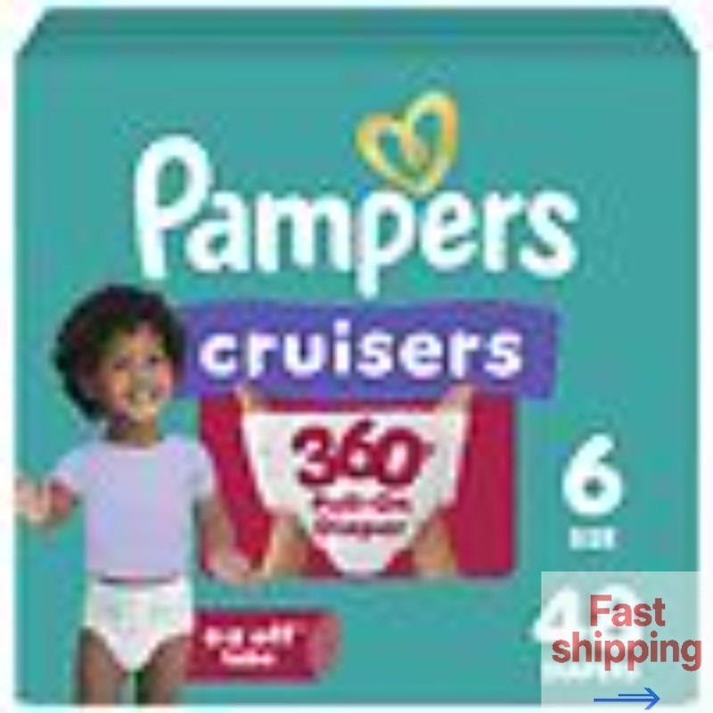 Pampers Cruisers 360 Pull-On Baby Diapers No Scent, Size 6 (35+ lbs), 48.0 ea