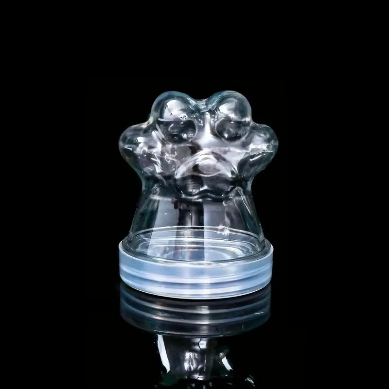 Transparent Pet Fur Keepsake Bottle Pet Cat Hair Storage Jar Kawaii Cat Paw Shap