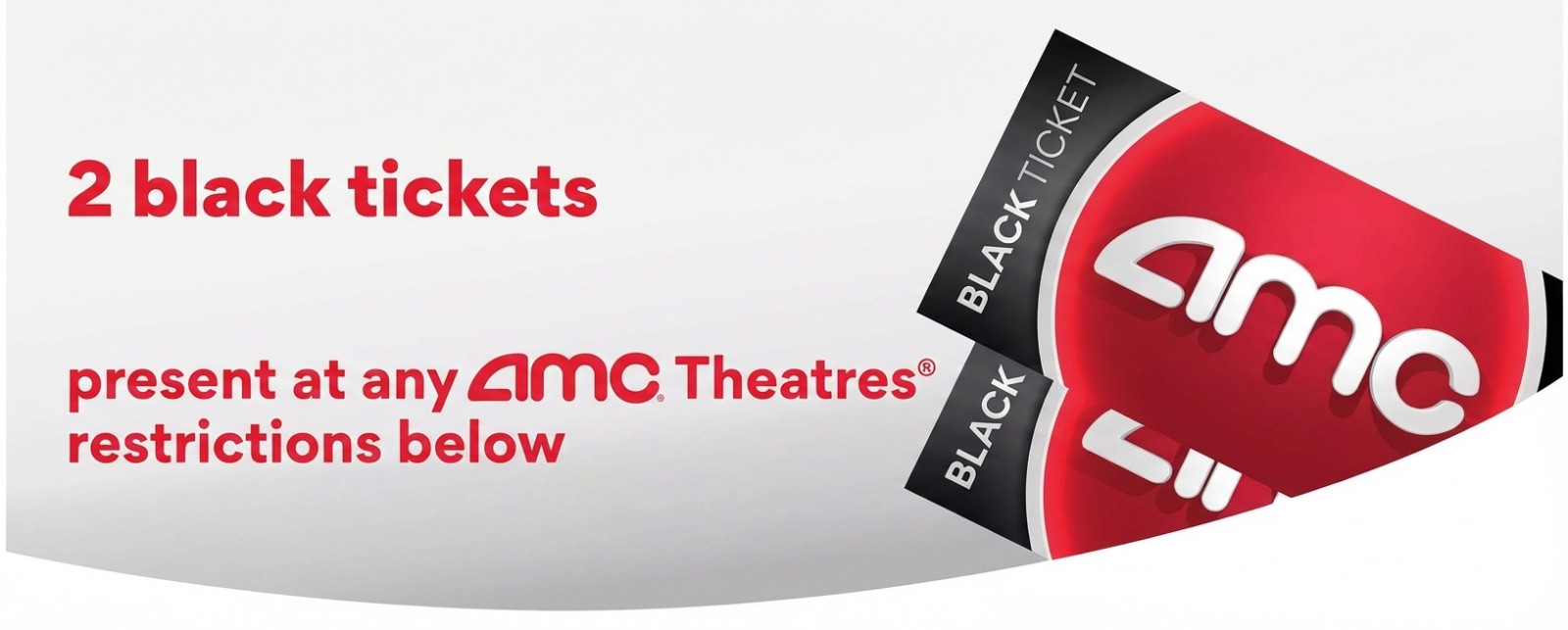 2 AMC Theatres Black Movie Ticket, No Expiration *Fast Digital Delivery!*