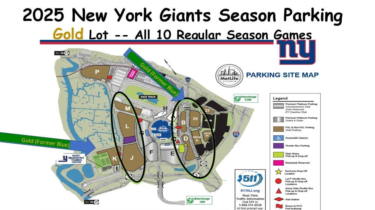 2025 New York Giants Full Season Parking Pass - 8 Regular Season Home Games