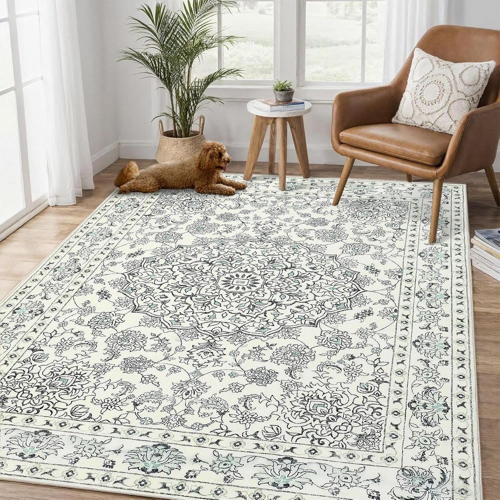 Garvee 4'x6'Vintage Area Rug,Washable Oriental Design Carpet with