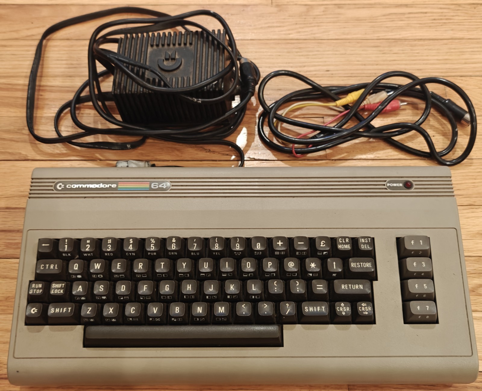 Vintage Commodore 64 Breadbin Console - Untested, w/ Power Supply, AV & 3 Games