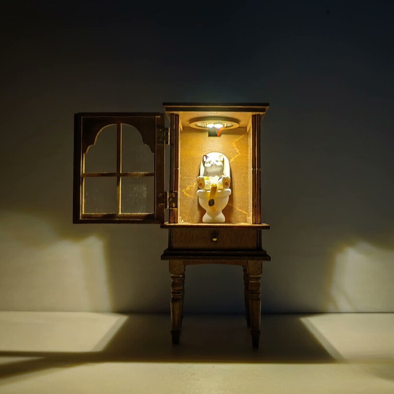 1/12 Scale Dollhouse Miniatures Furniture Unfinished Storage Cabinet Vintage Kit