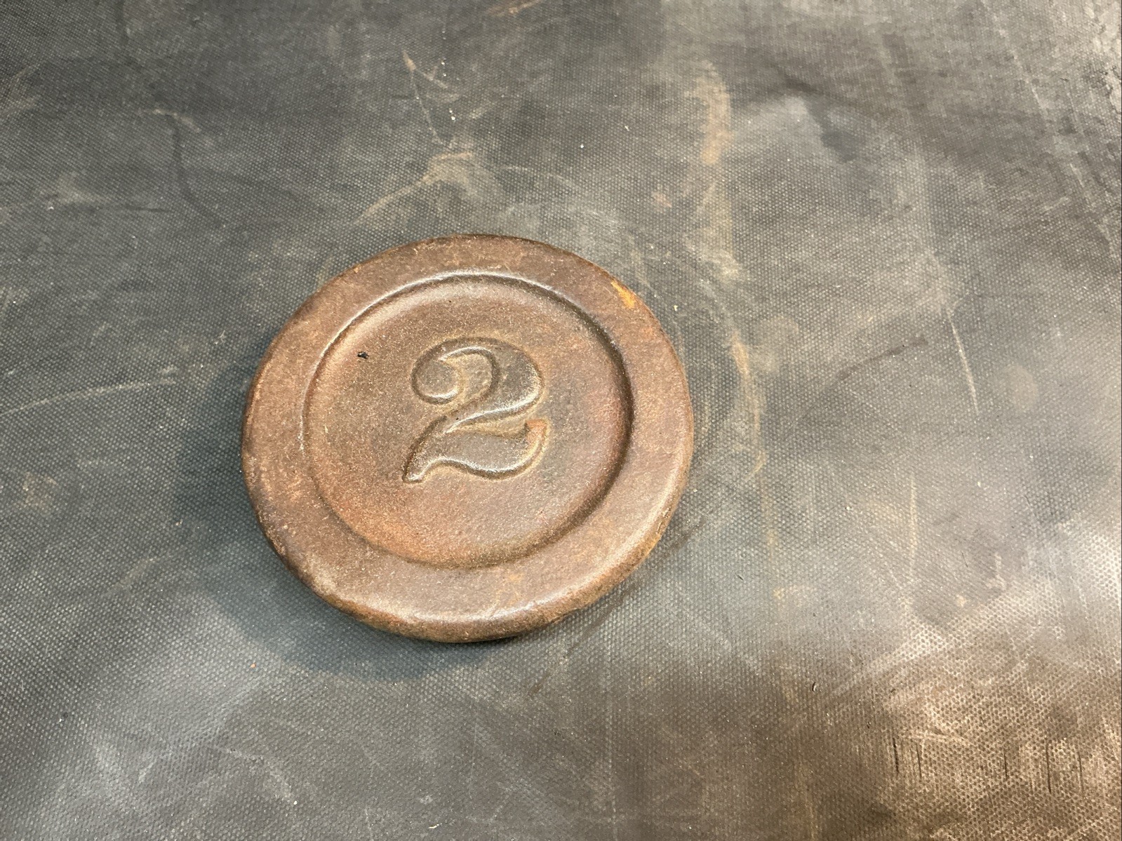 Antique Cast Iron Mercantile Scale Weights 2 Lbs Free Shipping