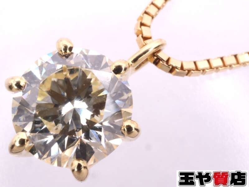 Tasaki Diamond 1.00ct Pendant Venetian Necklace K18YG Yellow Gold