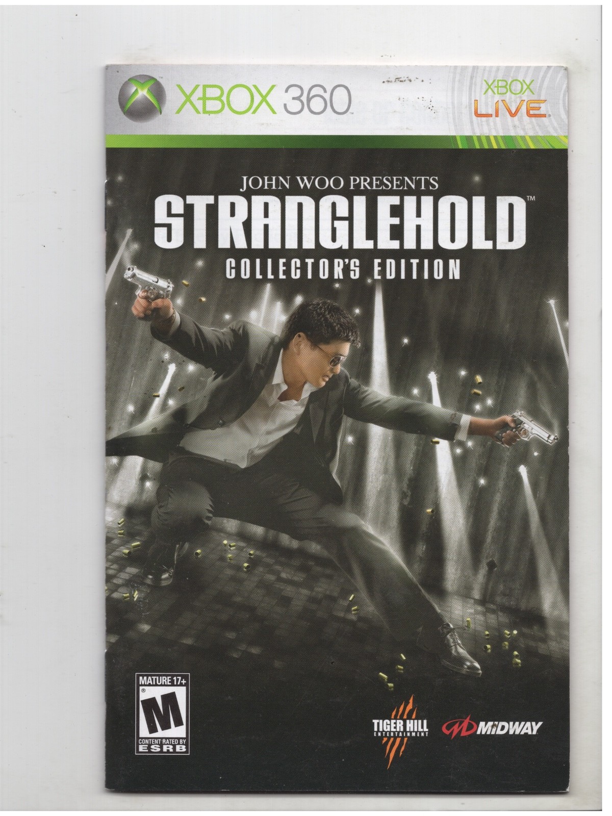 Stranglehold Collectors Edition Xbox 360 Manual Only Authentic Original