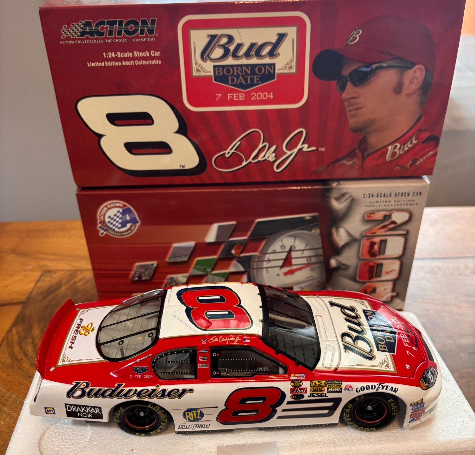 Dale Earnhardt Jr Action #8 Budweiser Born on Date Feb 7 2004 1:24 Diecast Car