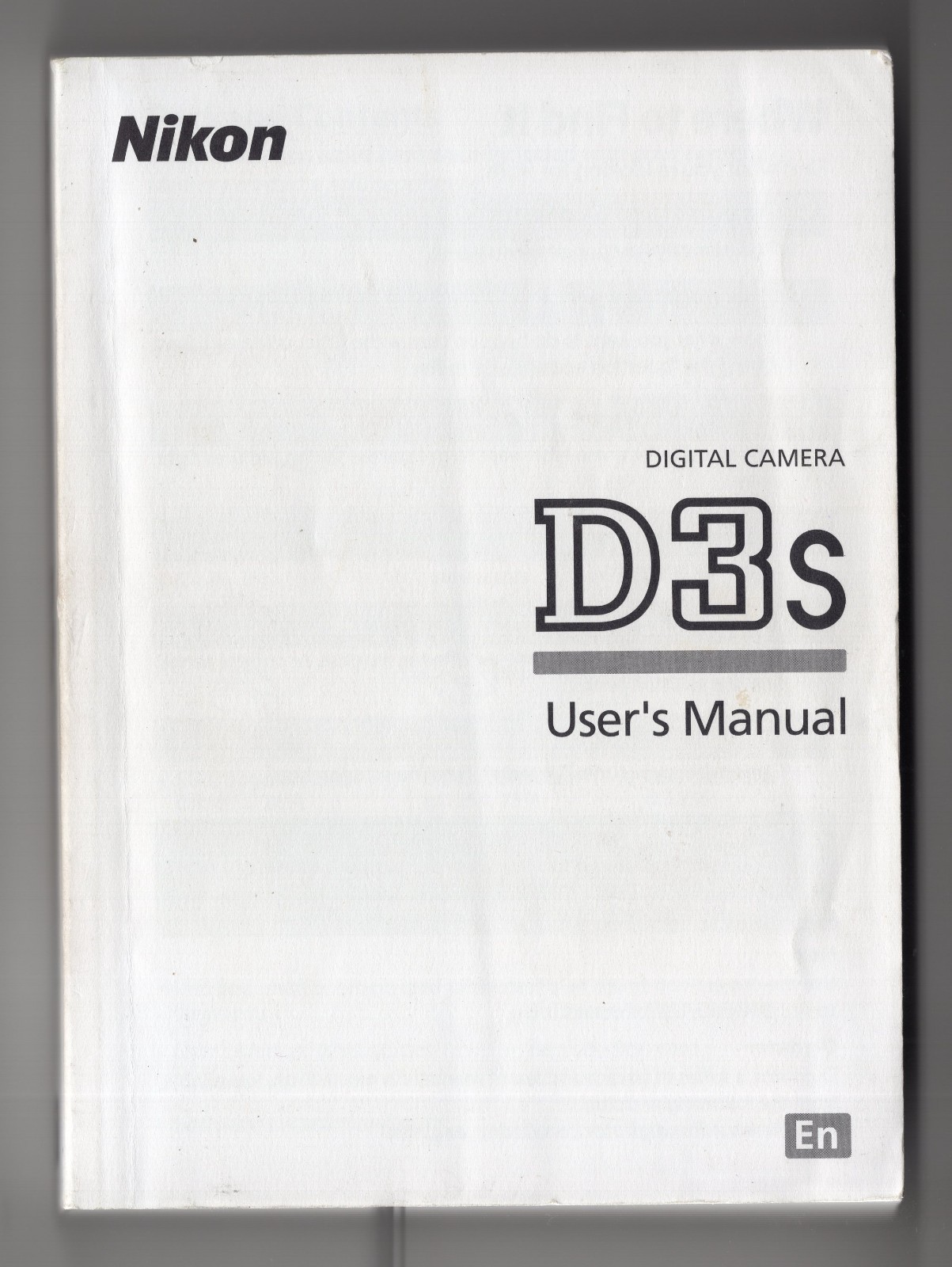 Nikon D3s Digital Camera Genuine User's Manual / Instruction Guide In English