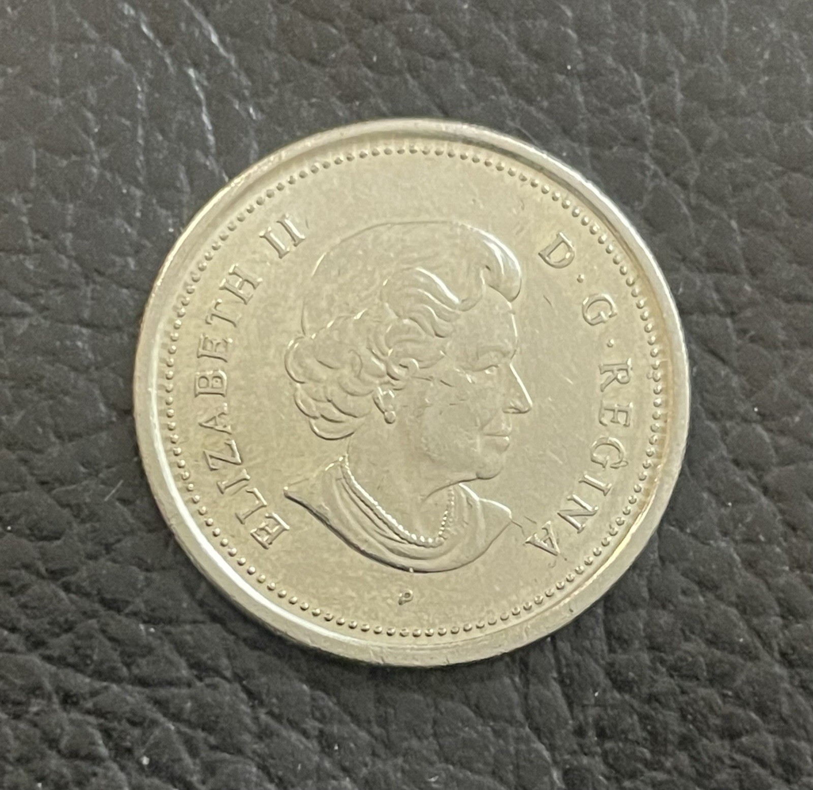 🇨🇦2006P  CANADA 25CENTS SHORTEN P LOW STRIKE ON 2 AND ON CENTS REVR