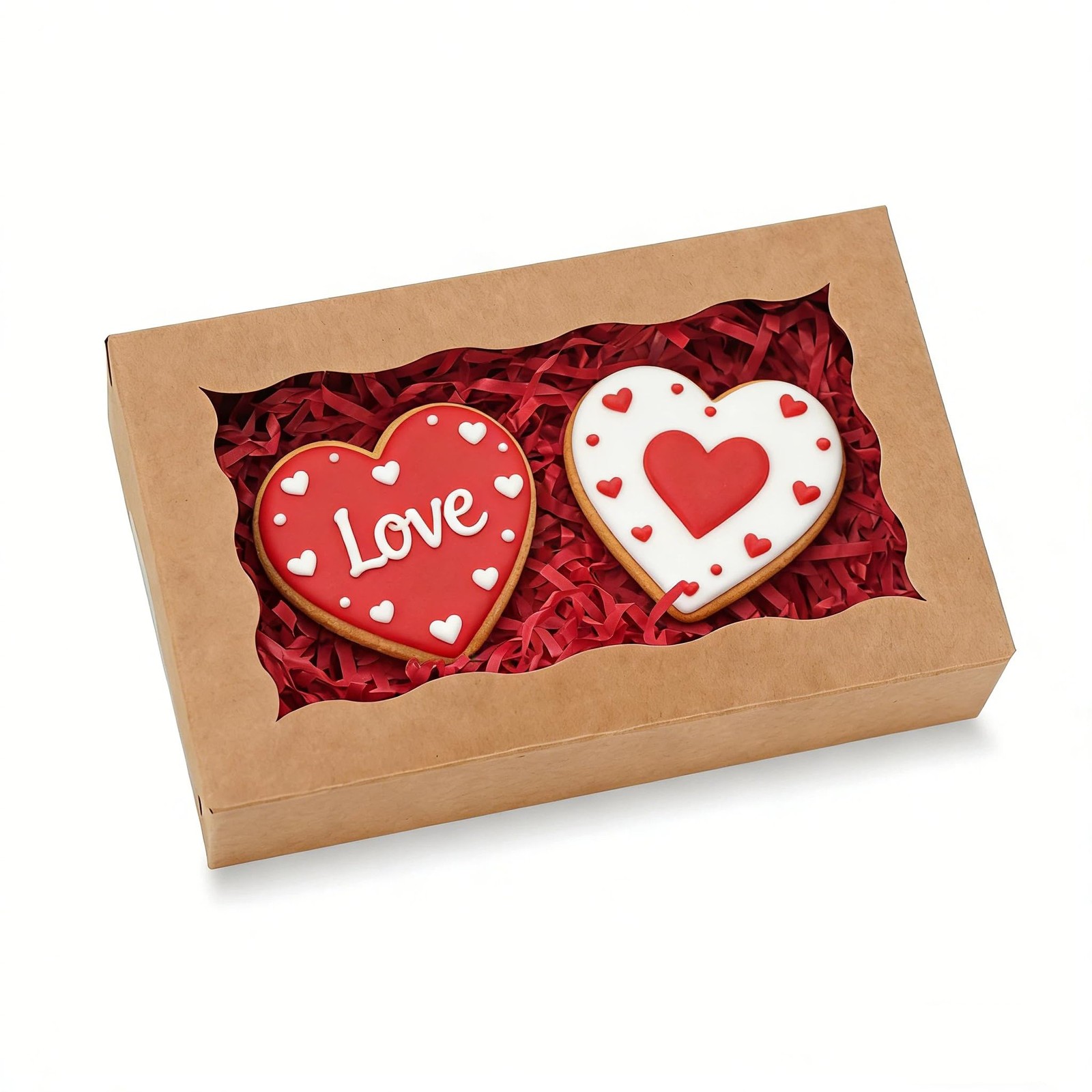 XINHPKGG 50 Pcs Cookie Boxes 7" x 4 3/8" x 1 1/2" Inch Pack of 50, Brown 