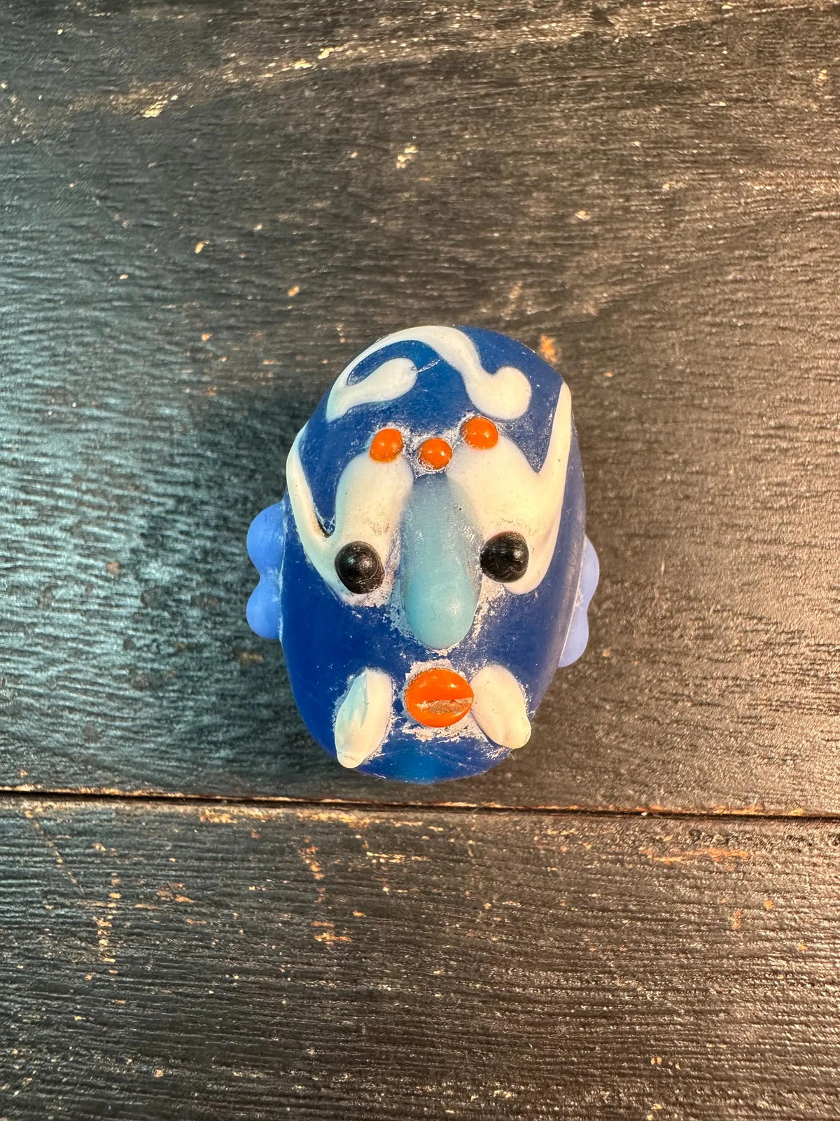 Traditional Chinese Opera Mask Charm Recycled Glass Pendant