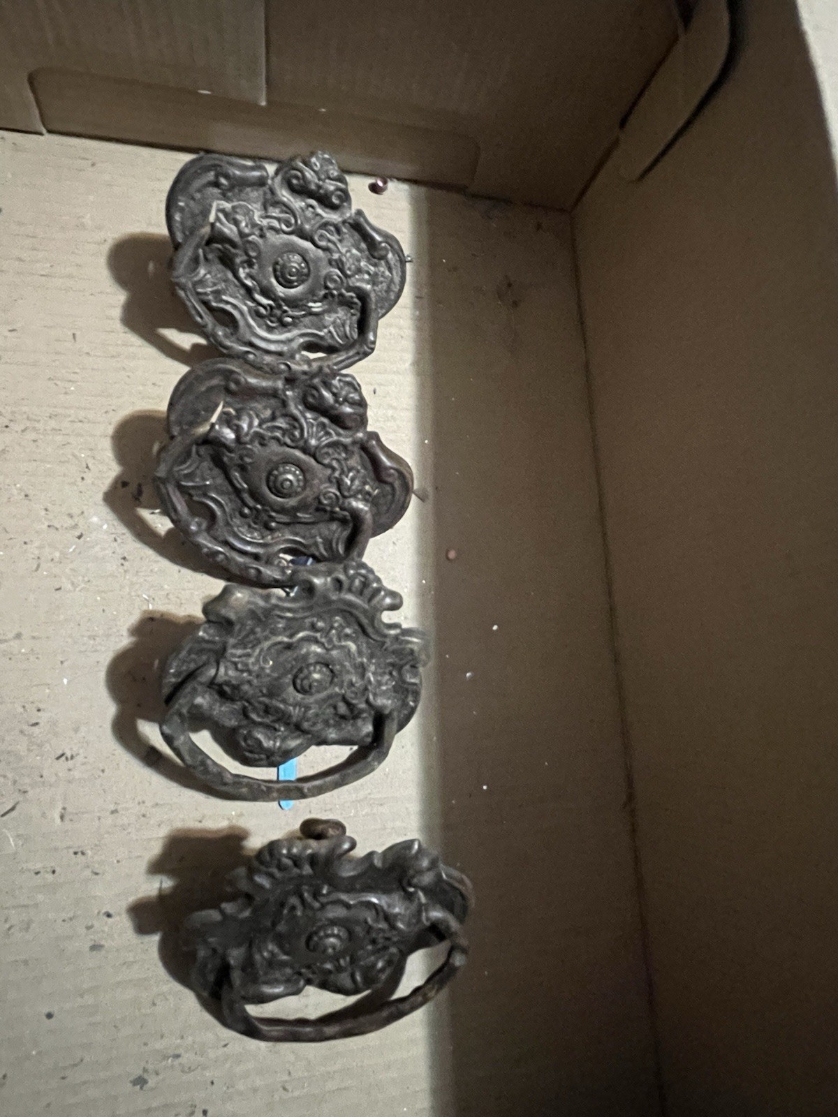 A Lot Of Four Antique Brass Drawer Pulls 