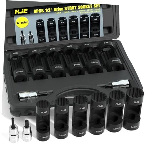  8PCS 1/2" Strut Nut Socket, Suspension Strut Spreader Tool 16mm 18mm 19mm 