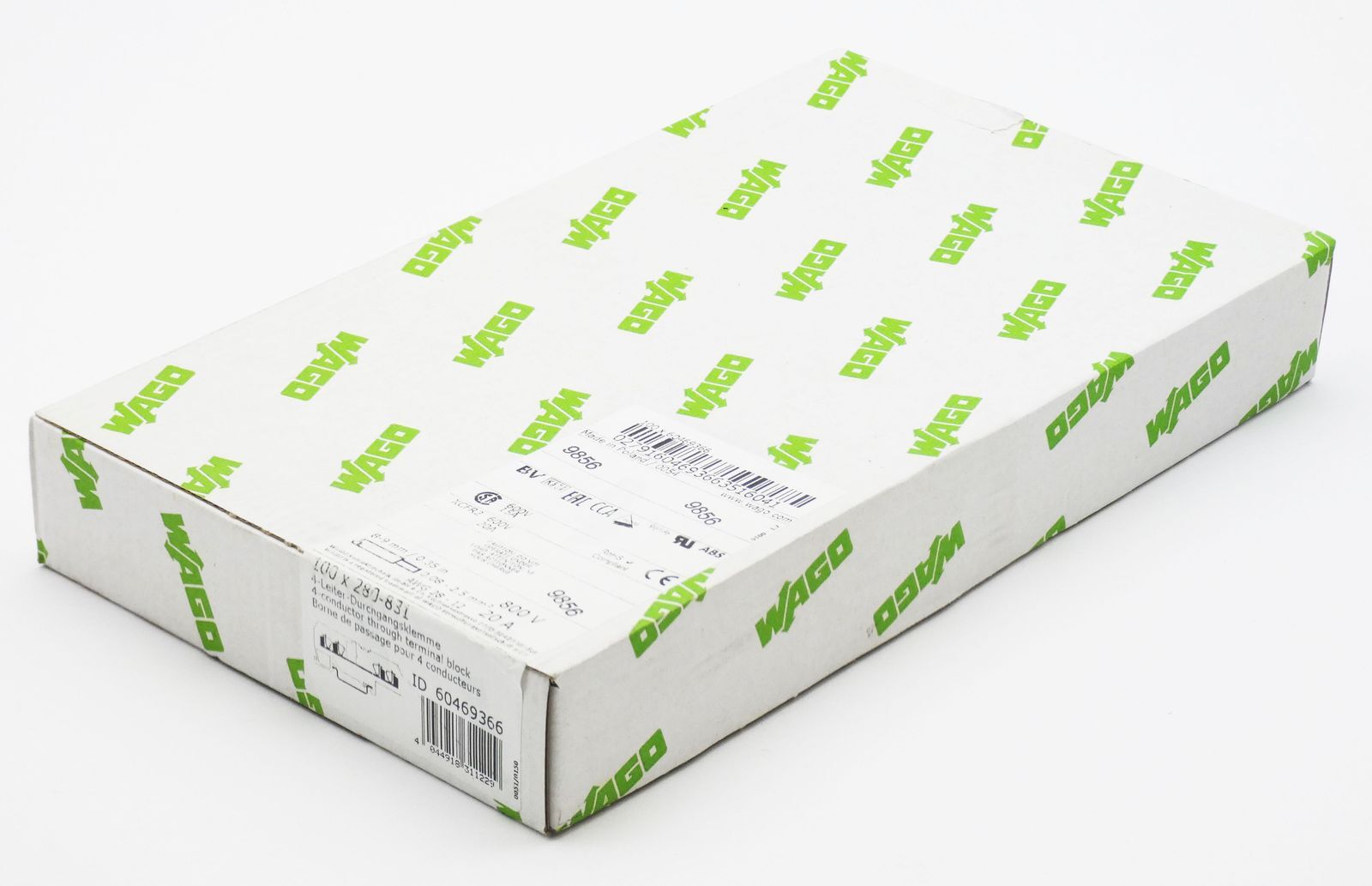 100 x WAGO 280-831 280831 0.08-2.5mm² 4-wire feed-through terminal block-sealed-