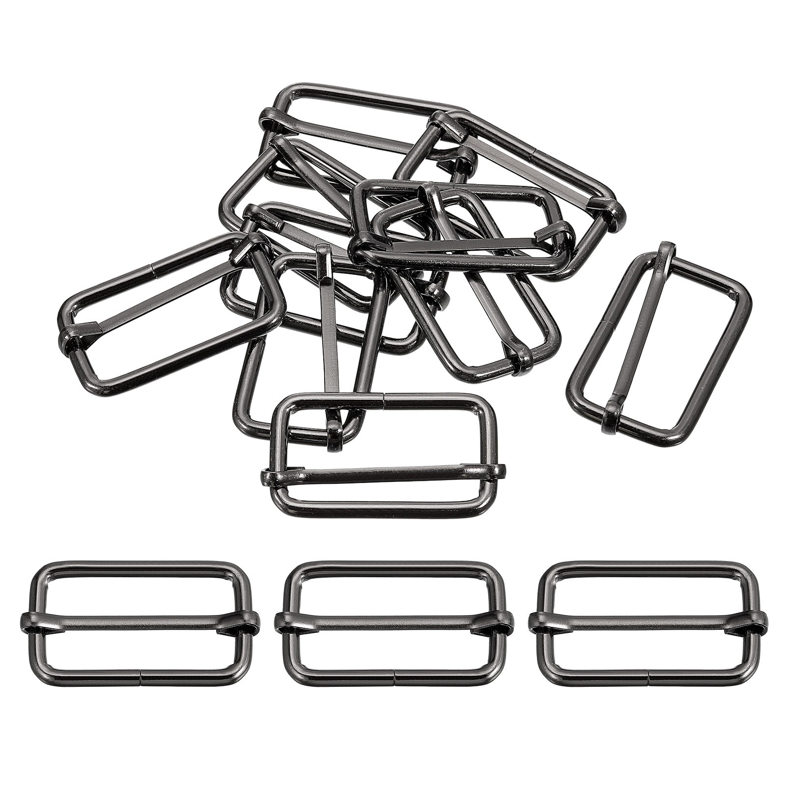 Slides Buckles, 20pcs 38x20x3.8mm Metal Roller Pin Buckles, Dark Gray