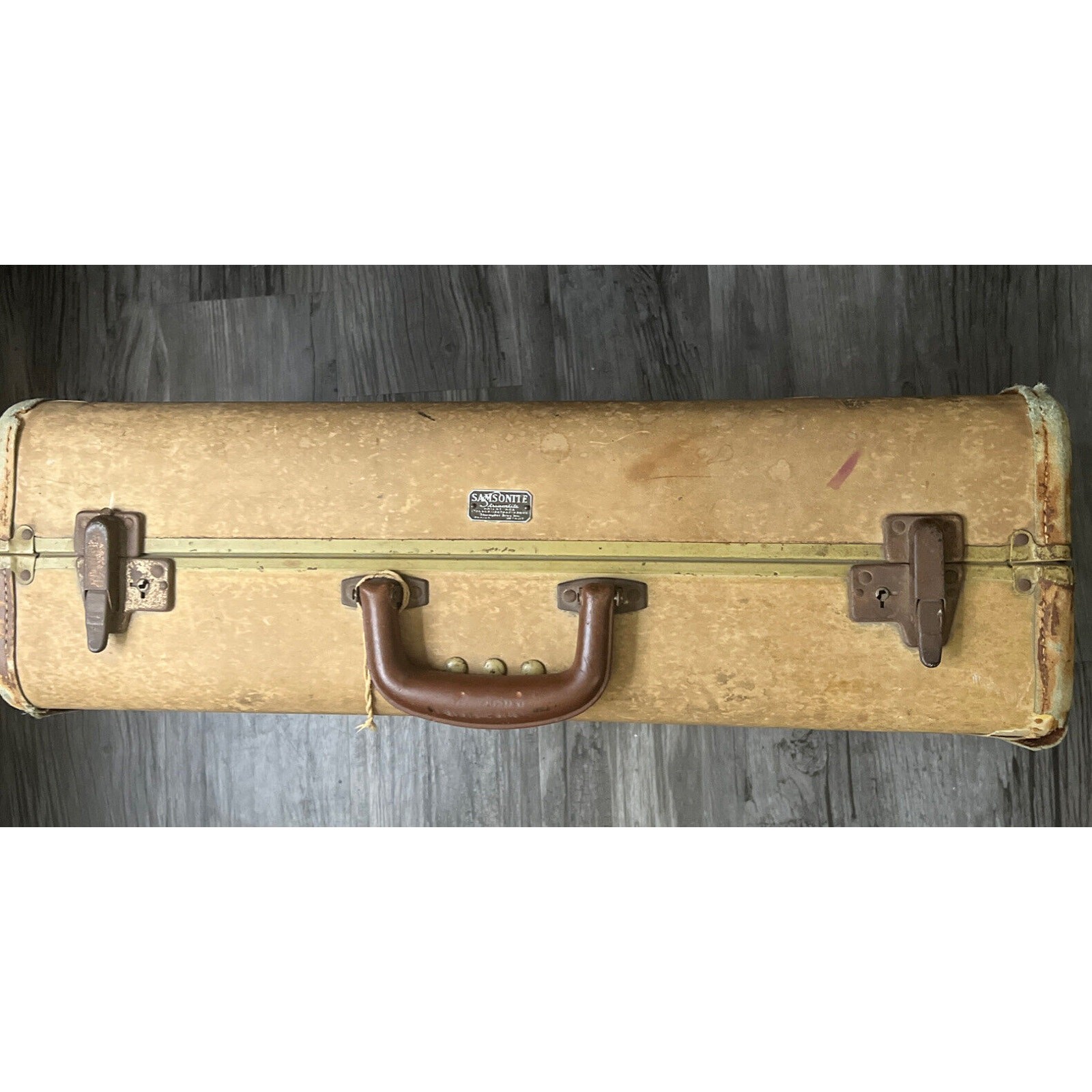 Vintage Samsonite Creamlite Suitcase Rough Condition Display Prop