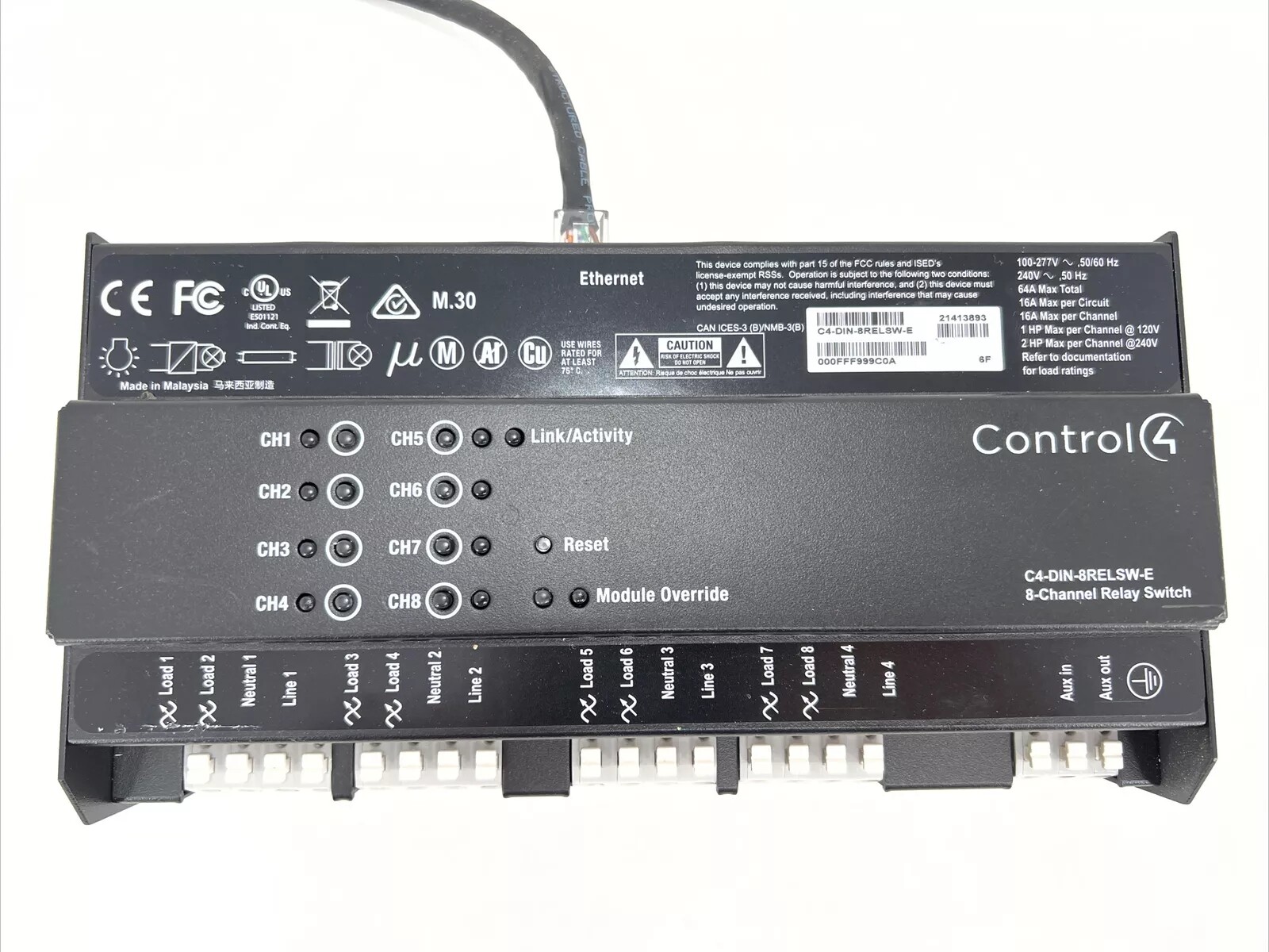 Control4 Control 4 C4-DIN-8RELSW-E 8-Channel Relay Switch Module
