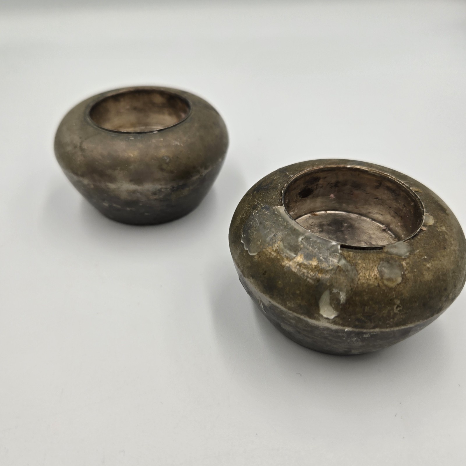 VINTAGE SILVER PLATED VOTIVE CANDLE HOLDER MADE IN INDIA 3”