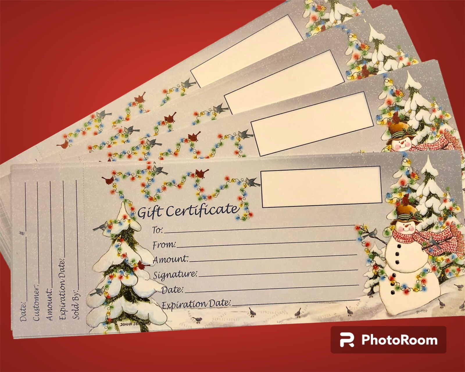100 Snowman Gift Certificates
