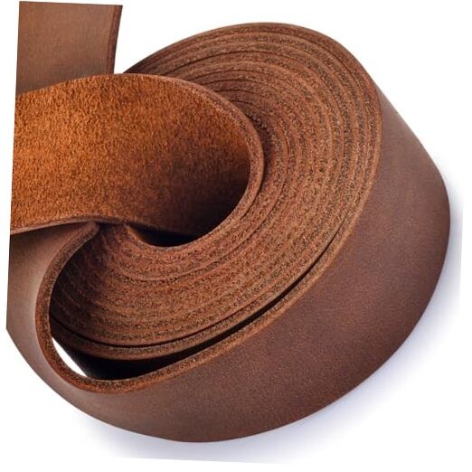 Leather Strap 1 Inches Wide Flat Leather Straps for Crafts, Full Dark Brown
