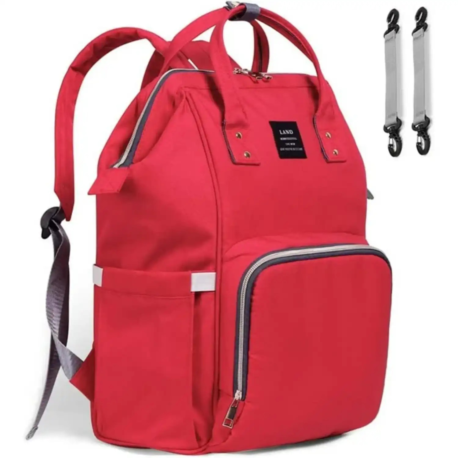 GRM Diaper Bag Multi-Function Waterproof Backpack Large Red