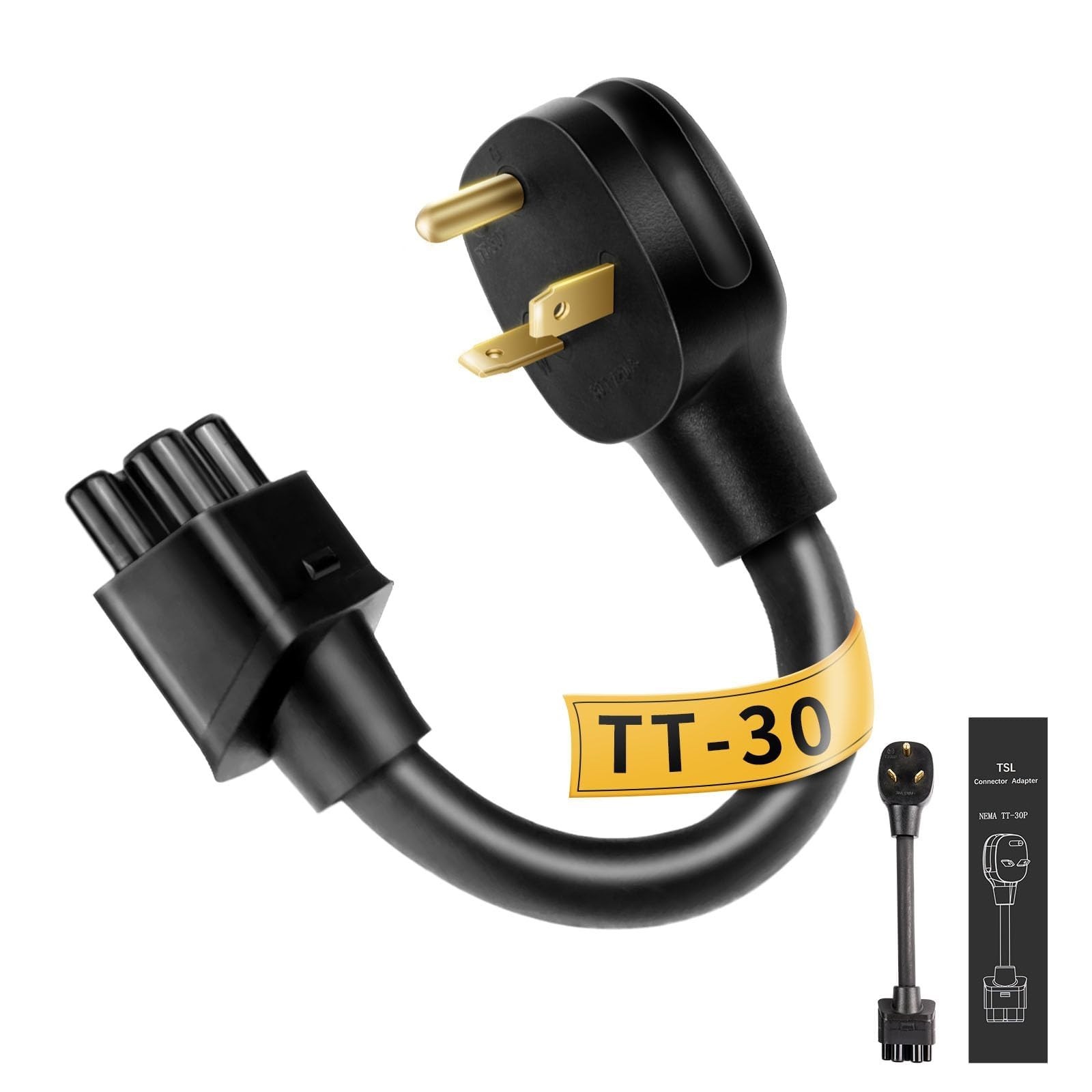 WenStorm NEMA TT-30 Adapter for Tesla Gen 2 Mobile Connector, 120V 24A RV Cam...