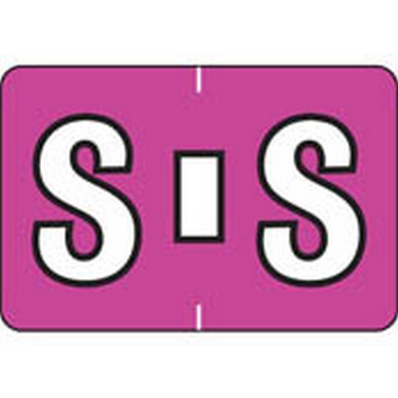 Colwell Compatible Alpha "S" Labels, Polylaminated Stock, 1" X 1-1/2"