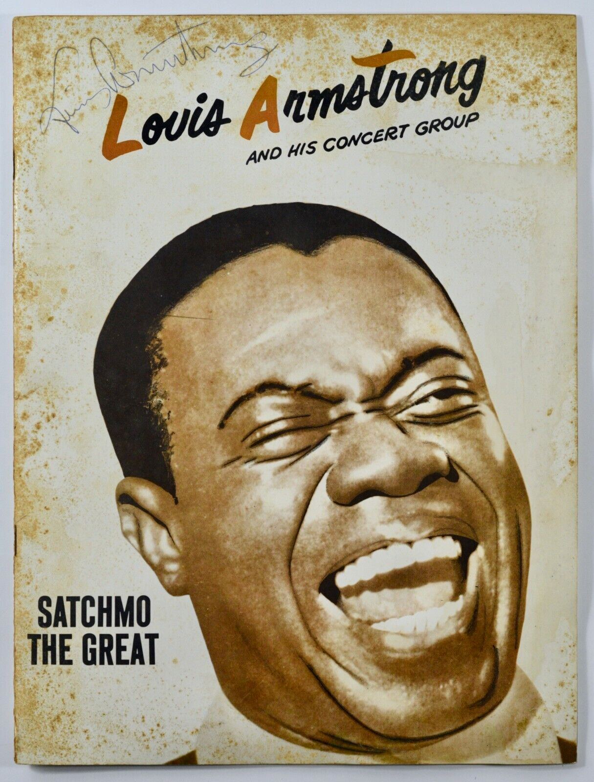 Louis Armstrong & His Concert Group Signed Program Satchmo New Orleans Auto