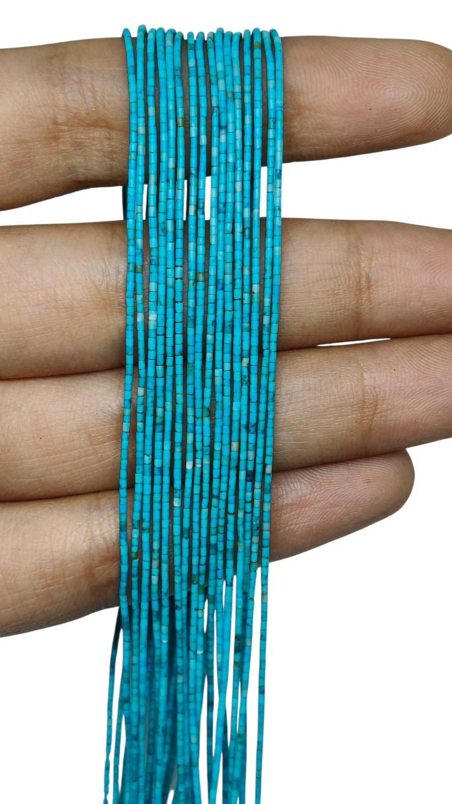3 Strand Afghan Natural Turquoise Heishi Spacer Loose Bead 15" 1mm Untreated DIY
