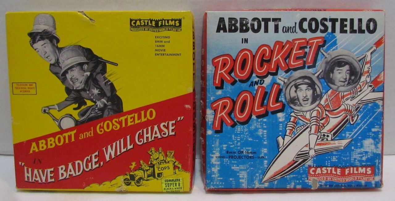 2 Abbott and Costello 8mm Films : Have Badge Will Chase & Rocket & Roll 