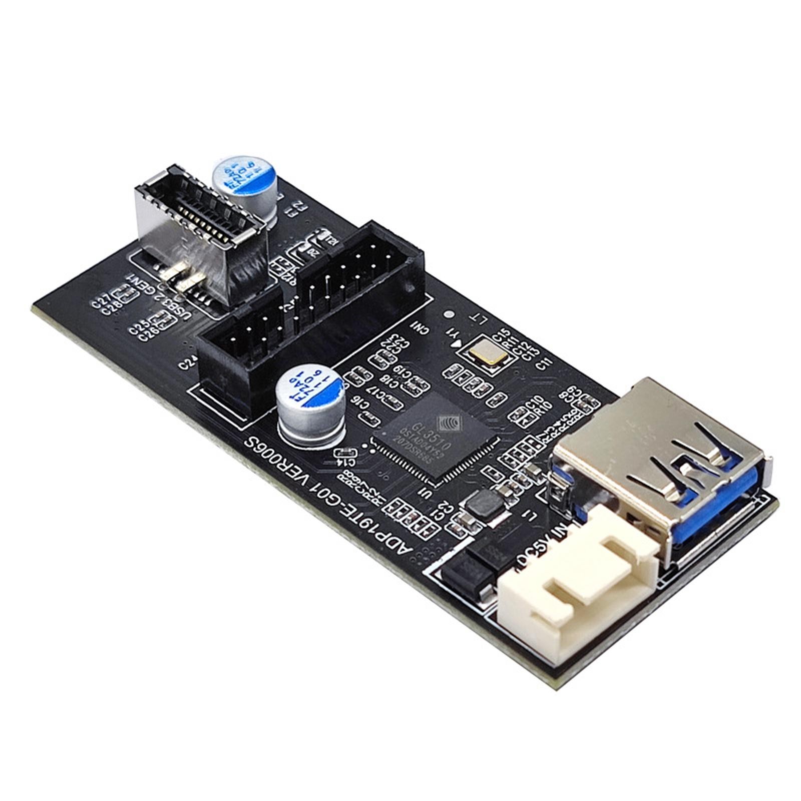 USB 3.2 19Pin to Type-E 19Pin Expansion Card Motherboard Adapter Connector