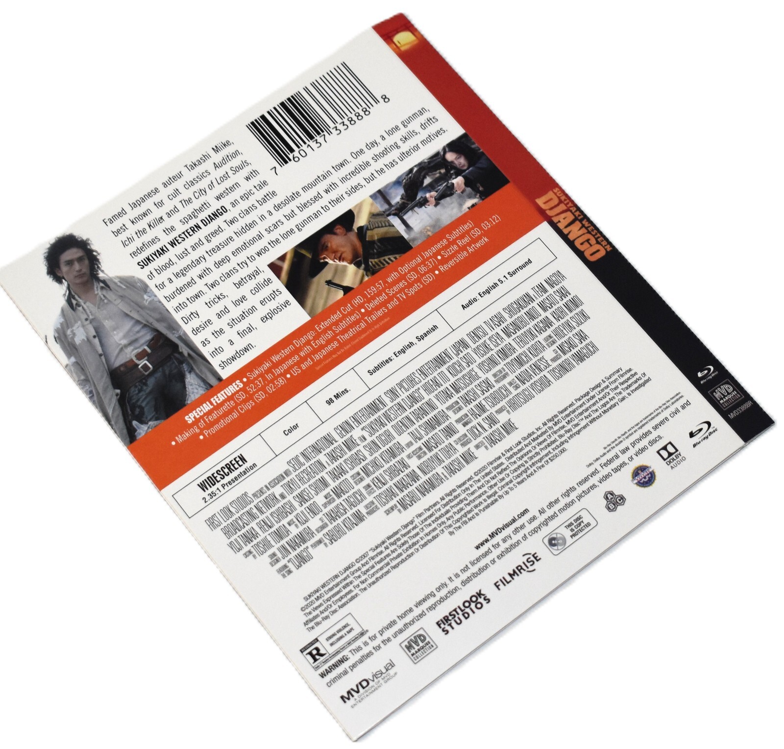 BD SLIPCOVER ONLY - Fits: Sukiyaki Western Django MVD US Blu-ray -SLIPCOVER ONLY